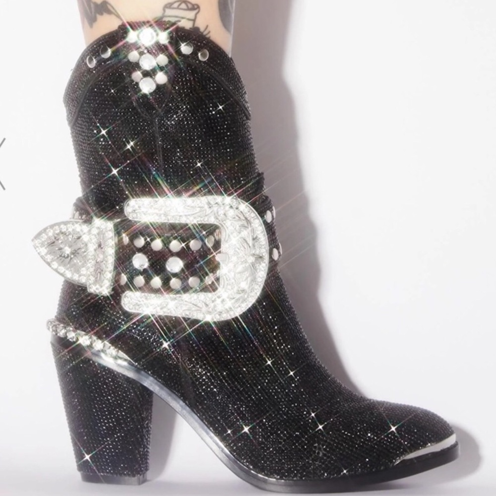 🎆😍Dolls Kill Sparkle Cowboy Boots🤠💜